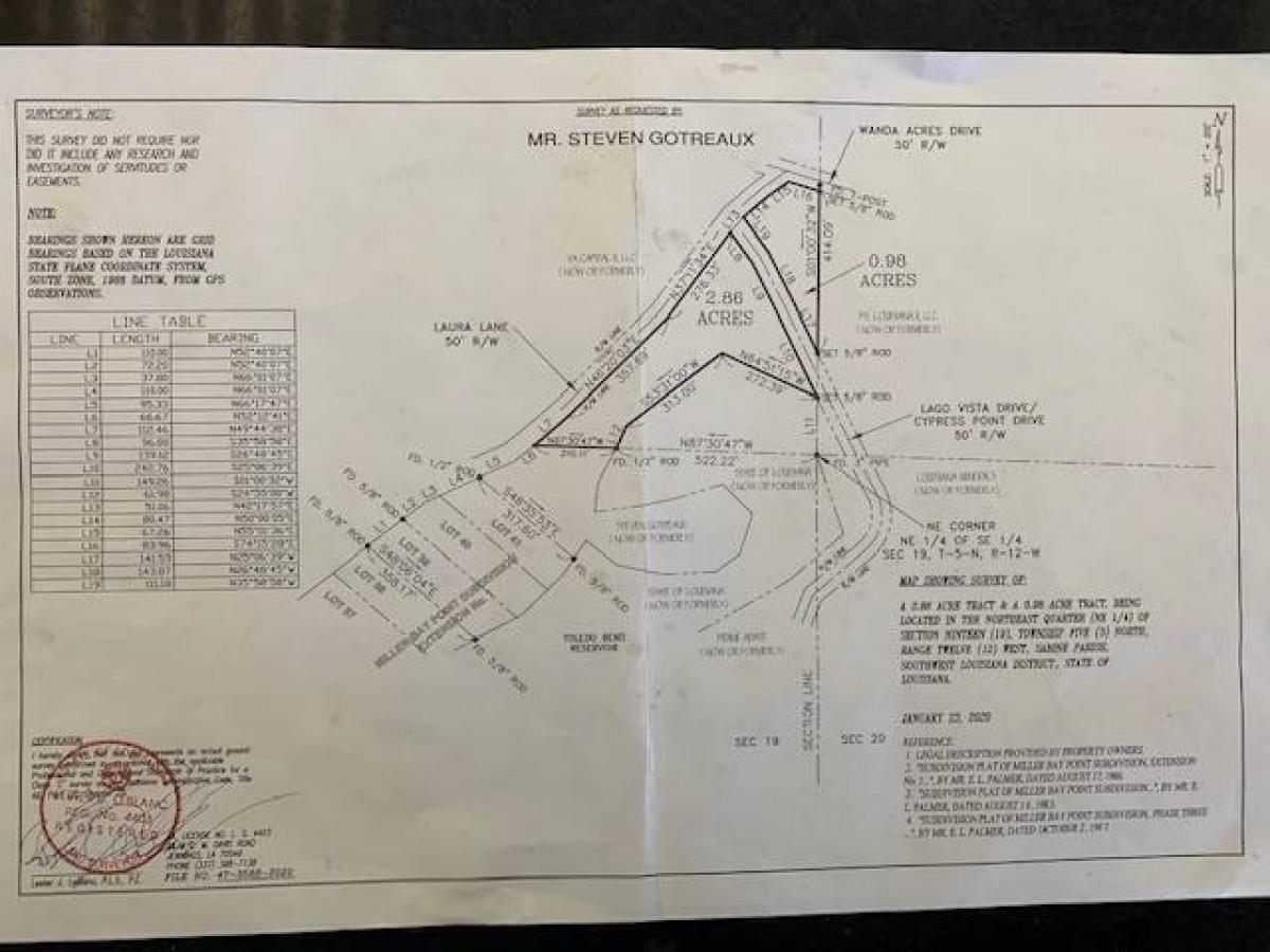 Picture of Residential Land For Sale in Many, Louisiana, United States