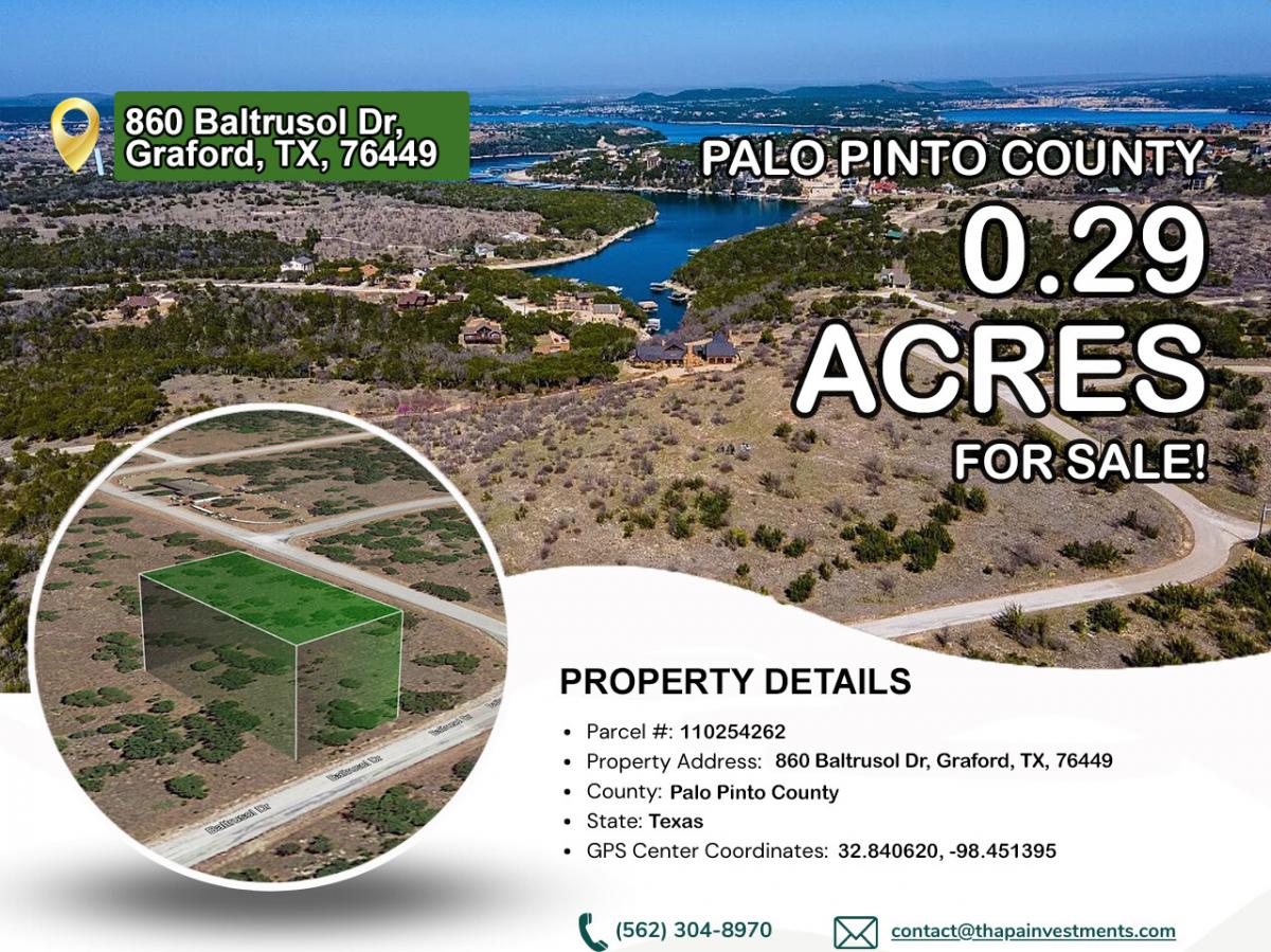 Picture of Residential Land For Sale in Graford, Texas, United States