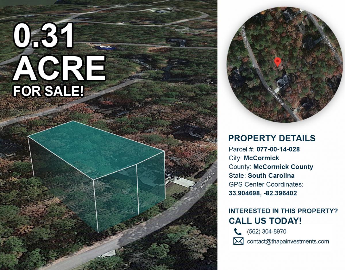 Picture of Residential Land For Sale in Mccormick, South Carolina, United States