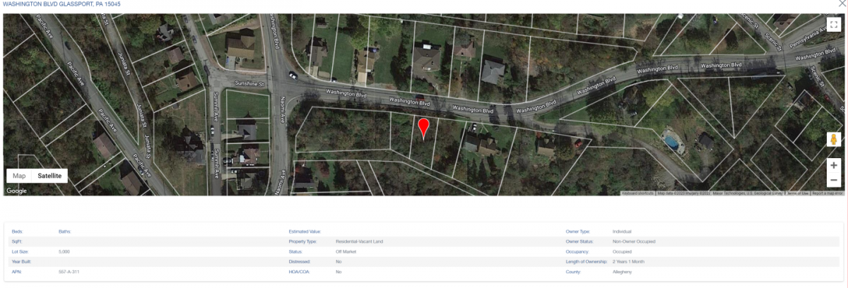 Picture of Residential Land For Sale in Glassport, Pennsylvania, United States