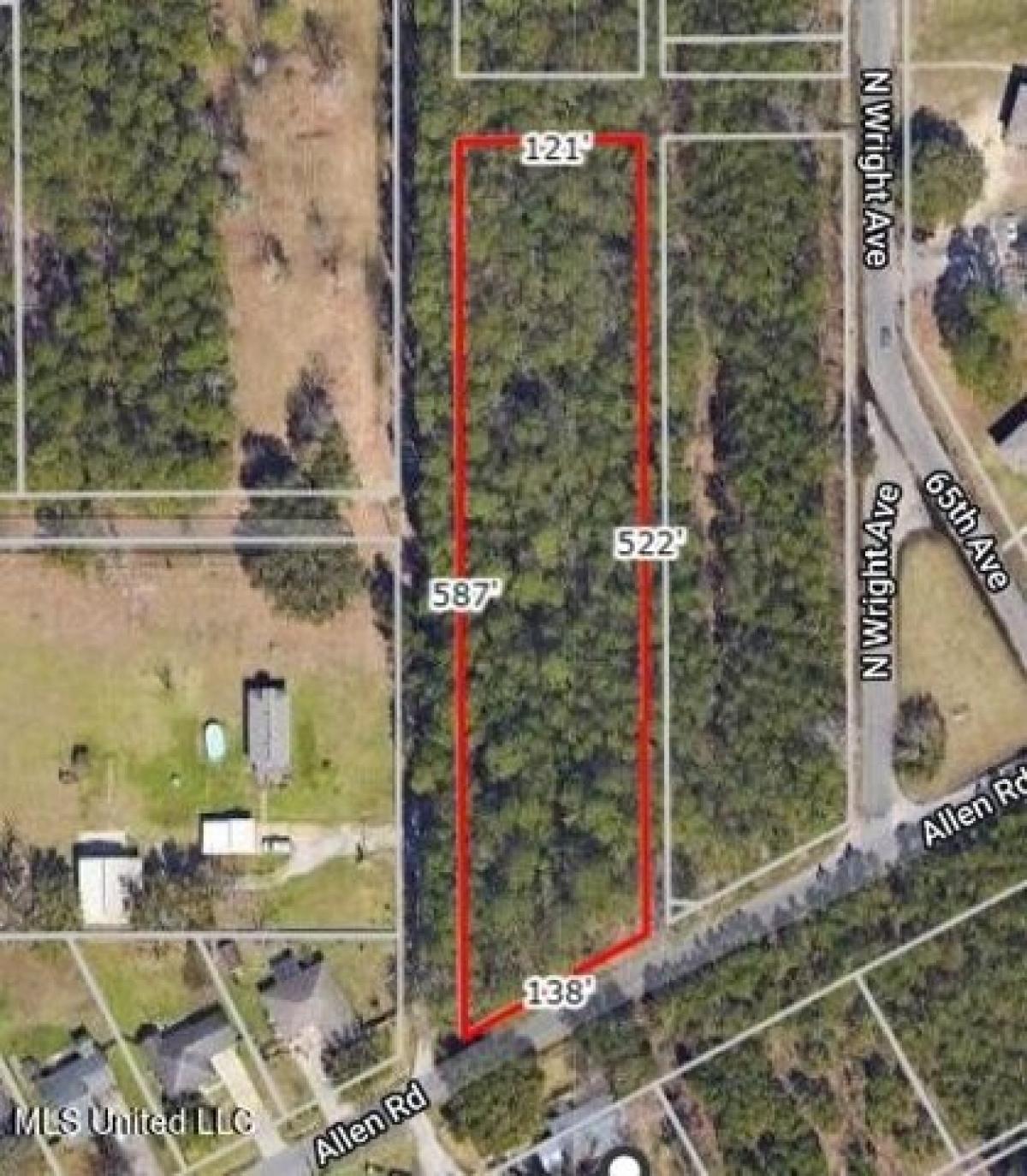 Picture of Residential Land For Sale in Long Beach, Mississippi, United States