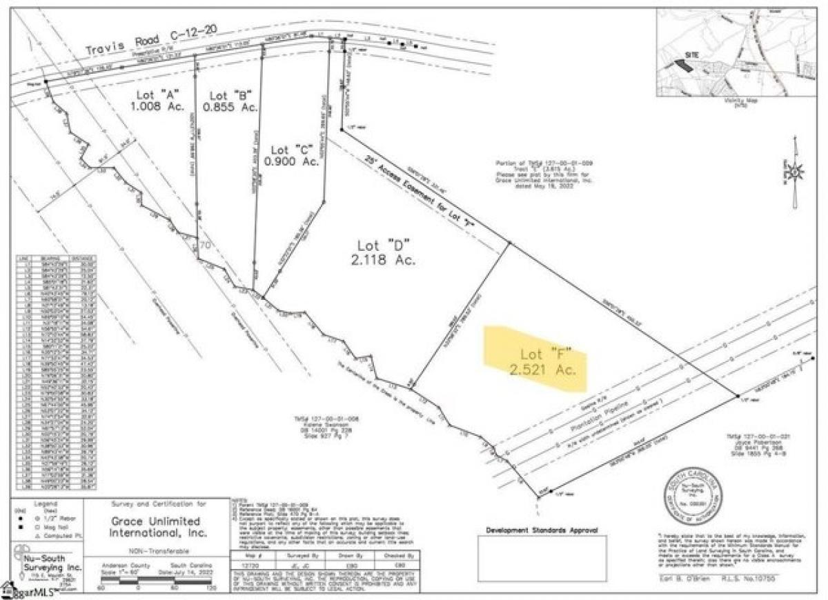 Picture of Residential Land For Sale in Anderson, South Carolina, United States