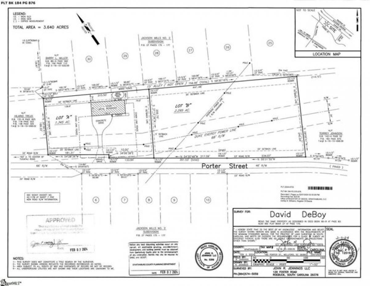 Picture of Residential Land For Sale in Wellford, South Carolina, United States