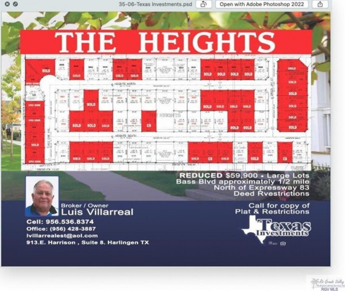 Picture of Residential Land For Sale in Harlingen, Texas, United States