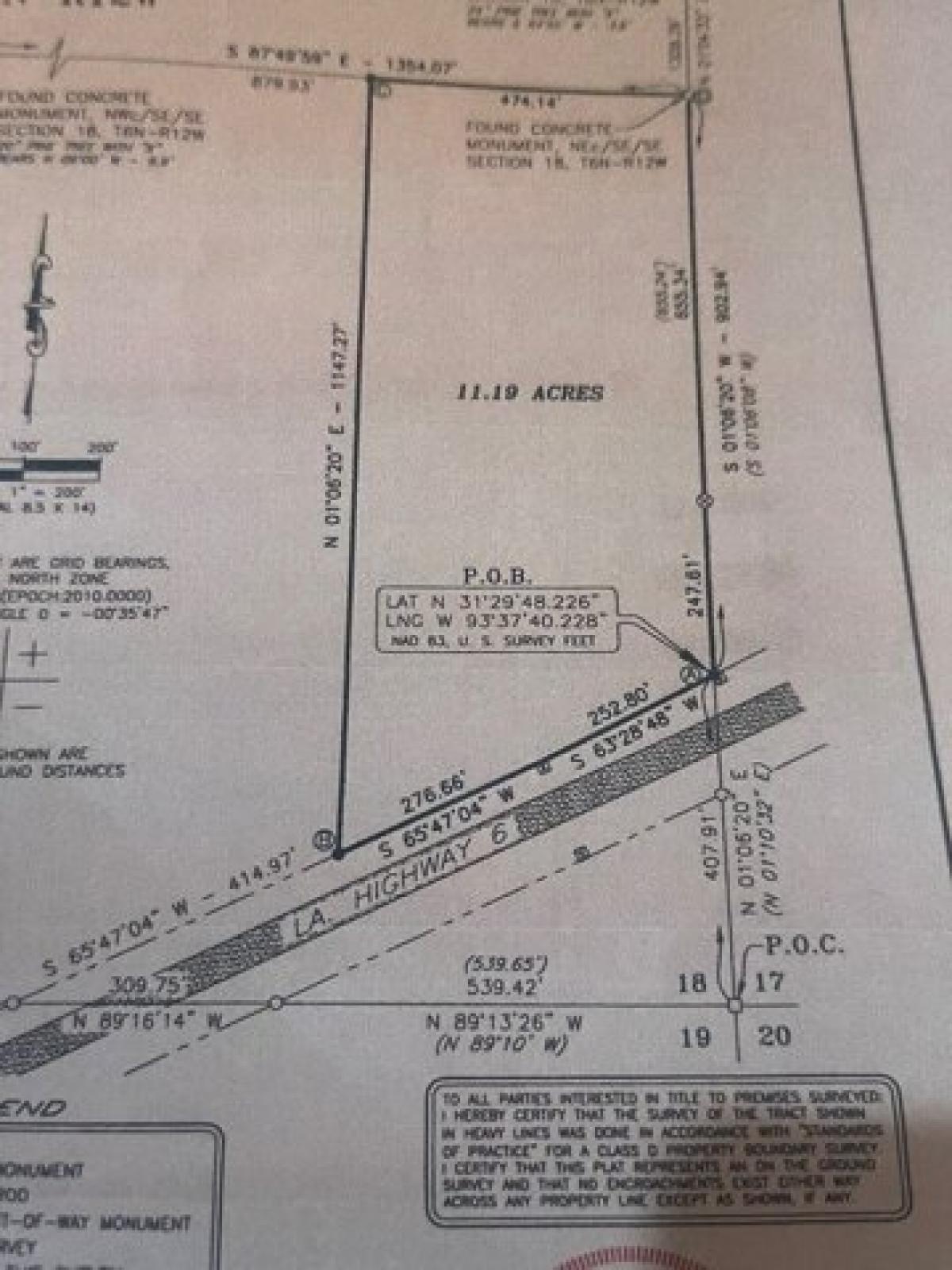 Picture of Residential Land For Sale in Many, Louisiana, United States