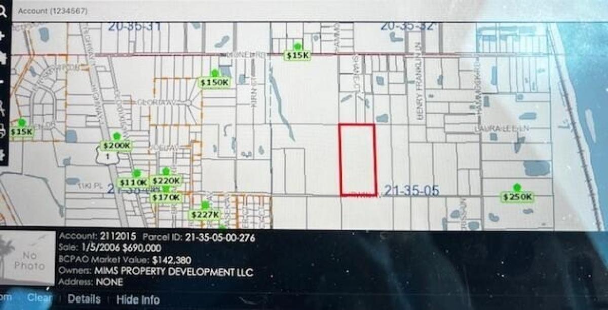 Picture of Residential Land For Sale in Mims, Florida, United States