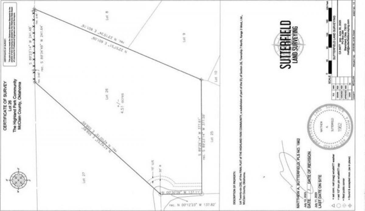 Picture of Residential Land For Sale in Washington, Oklahoma, United States