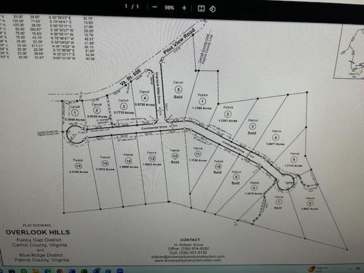 Picture of Residential Land For Sale in Hillsville, Virginia, United States