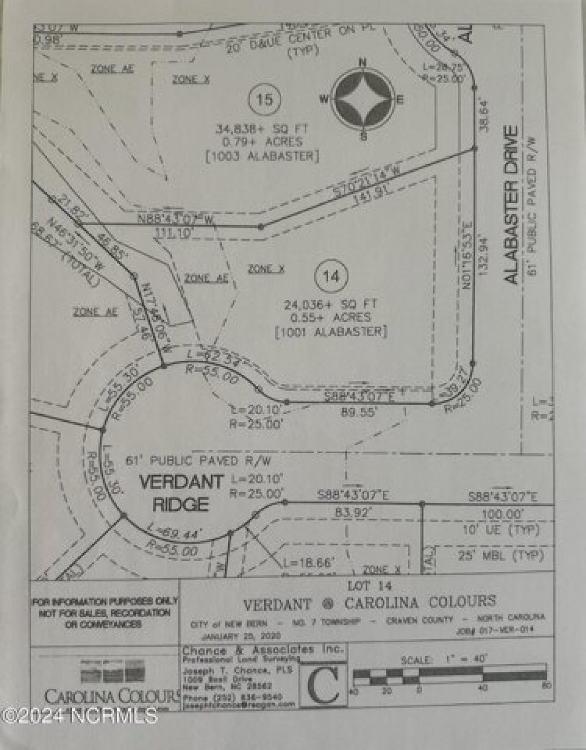 Picture of Residential Land For Sale in New Bern, North Carolina, United States