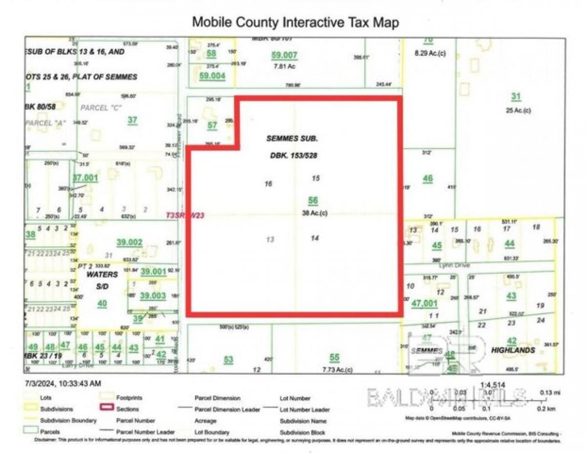 Picture of Residential Land For Sale in Semmes, Alabama, United States