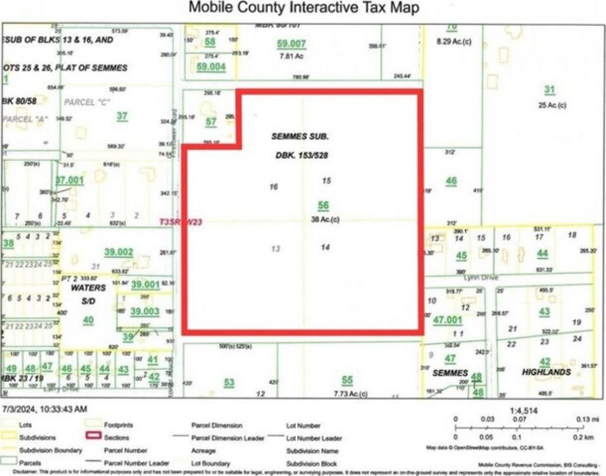 Picture of Residential Land For Sale in Semmes, Alabama, United States