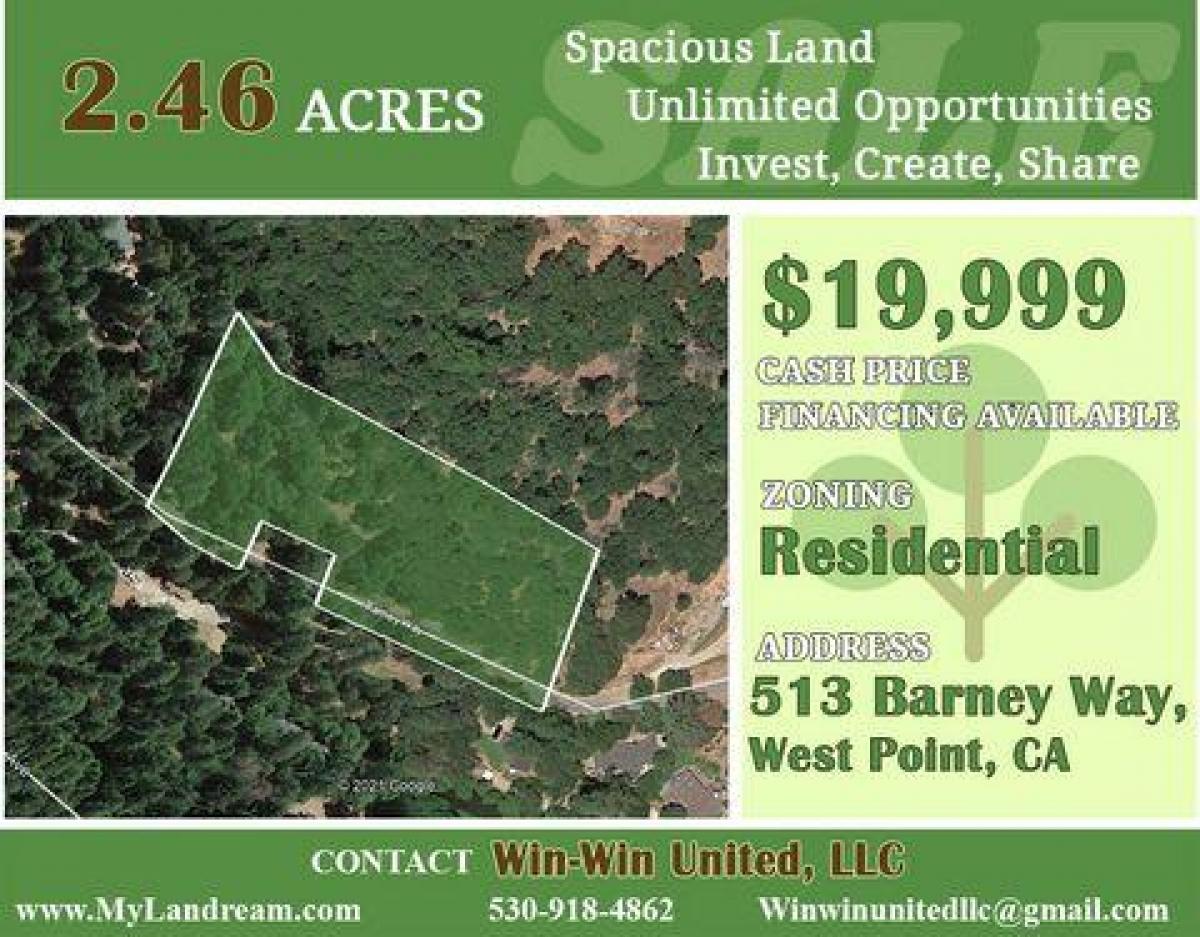 Picture of Residential Land For Sale in West Point, California, United States