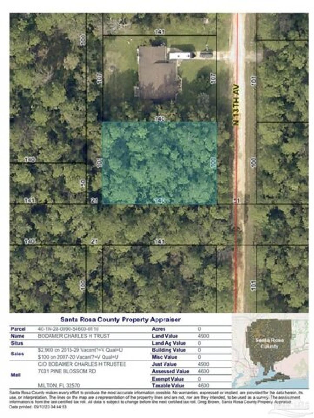 Picture of Residential Land For Sale in Milton, Florida, United States